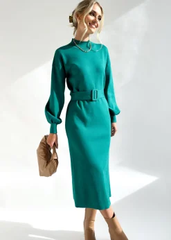Women Gingham & Heels Knit Dresses><noscript><img width=