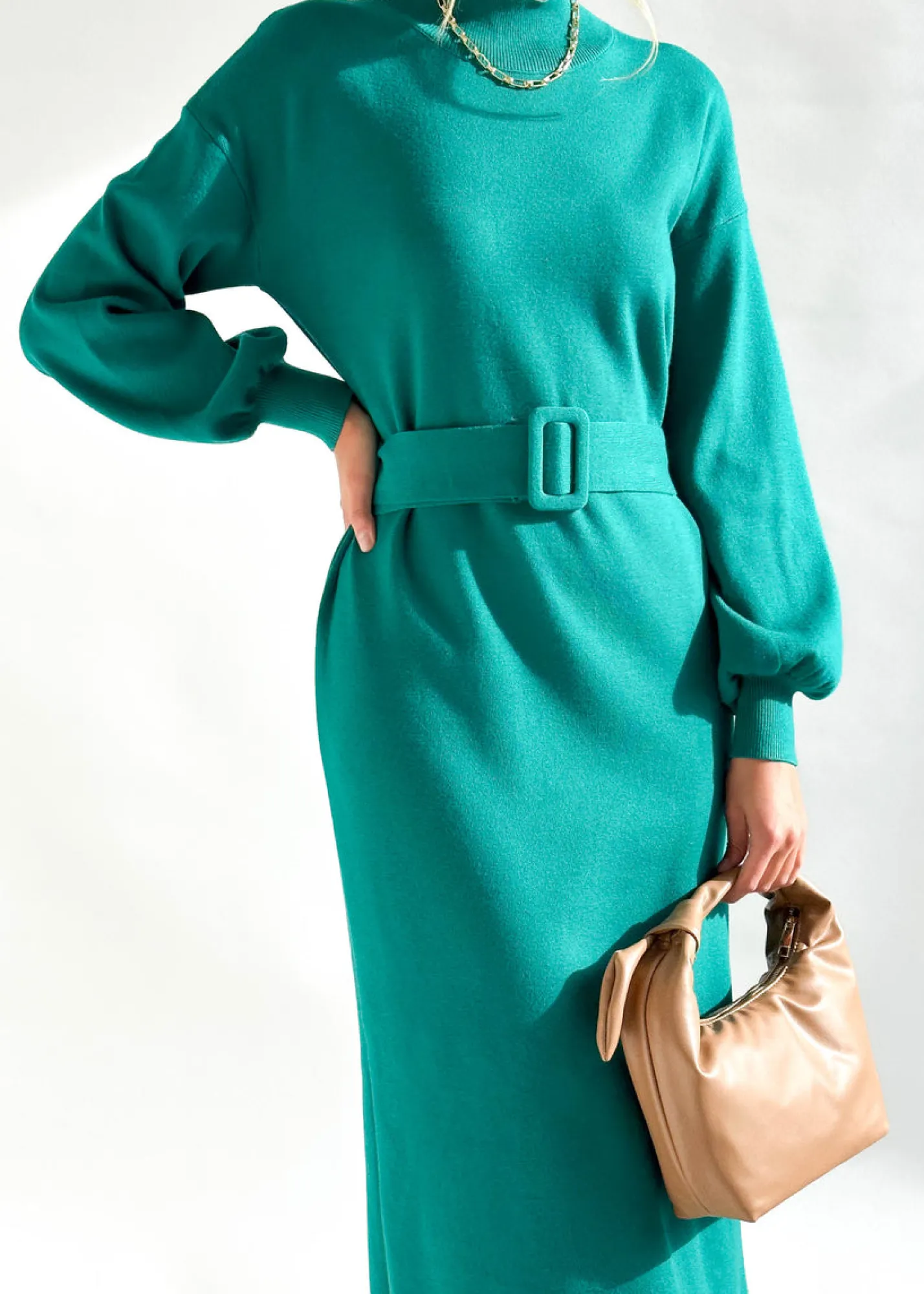 Women Gingham & Heels Knit Dresses>Kauie Knit Midi Dress