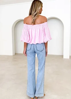 Women Gingham & Heels Off The Shoulder><noscript><img width=