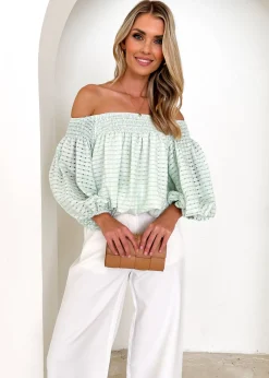 Women Gingham & Heels Off The Shoulder>Keke Off Shoulder Blouse