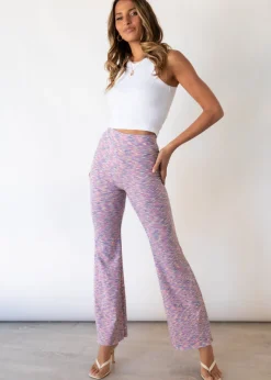 Women Gingham & Heels Pants>Kiah Knit Flare Pants