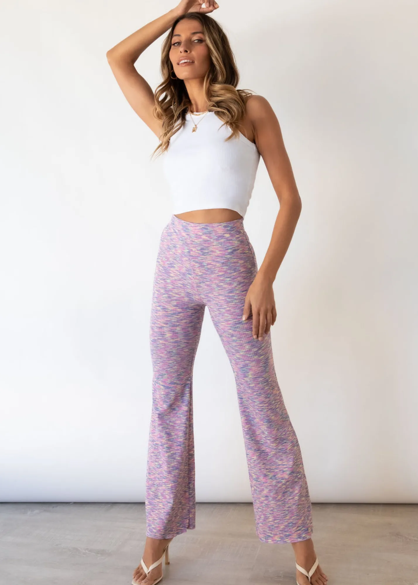 Women Gingham & Heels Pants>Kiah Knit Flare Pants