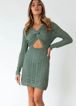 Women Gingham & Heels Knit Dresses><noscript><img width=