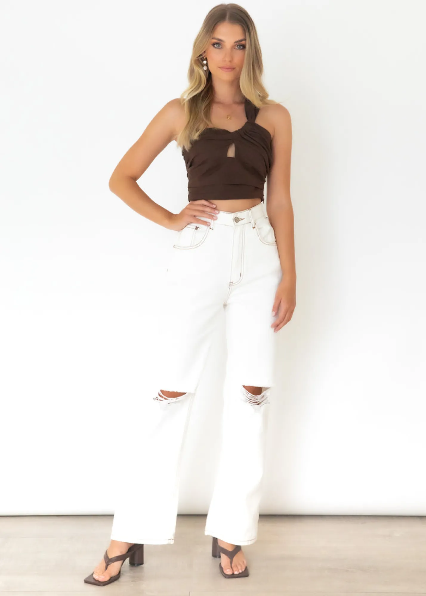 Women Gingham & Heels Crops>Konan Crop