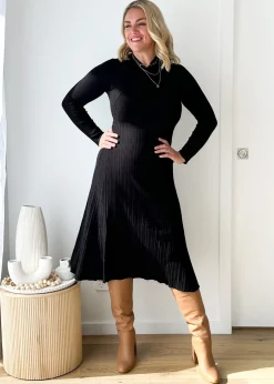 Women Gingham & Heels Knit Dresses><noscript><img width=