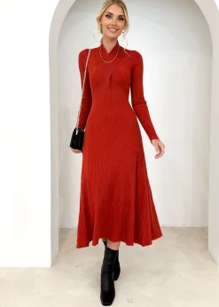 Women Gingham & Heels Knit Dresses><noscript><img width=