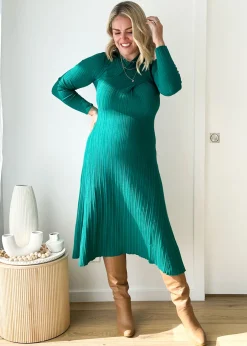 Women Gingham & Heels Knit Dresses>Lamont Knit Midi Dress