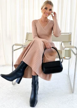 Women Gingham & Heels Knit Dresses><noscript><img width=