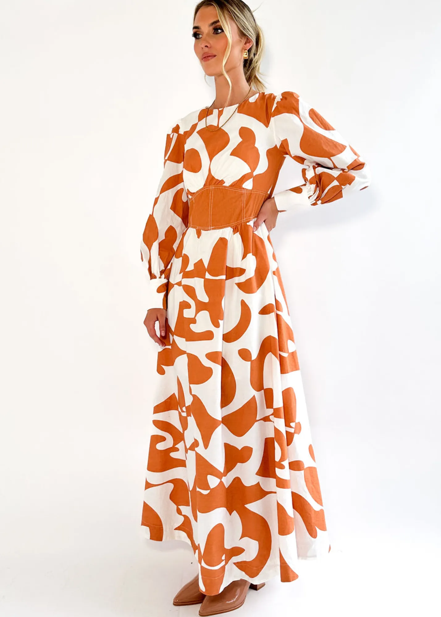 Women Gingham & Heels Maxi>Leandra Maxi Dress