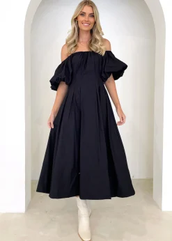Women Gingham & Heels Maxi>Lessey Off Shoulder Maxi Dress