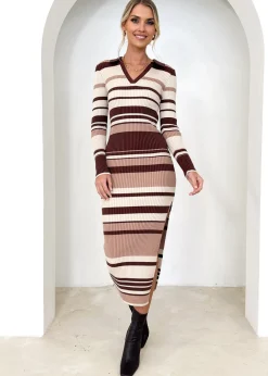 Women Gingham & Heels Knit Dresses><noscript><img width=