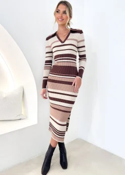Women Gingham & Heels Knit Dresses><noscript><img width=