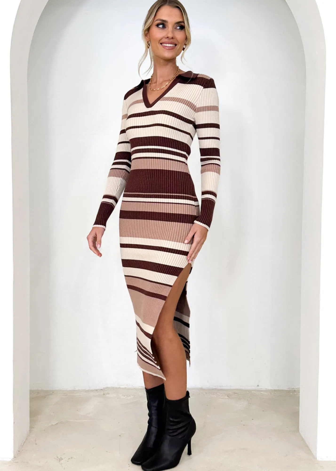 Women Gingham & Heels Knit Dresses>Libbey Knit Midi Dress