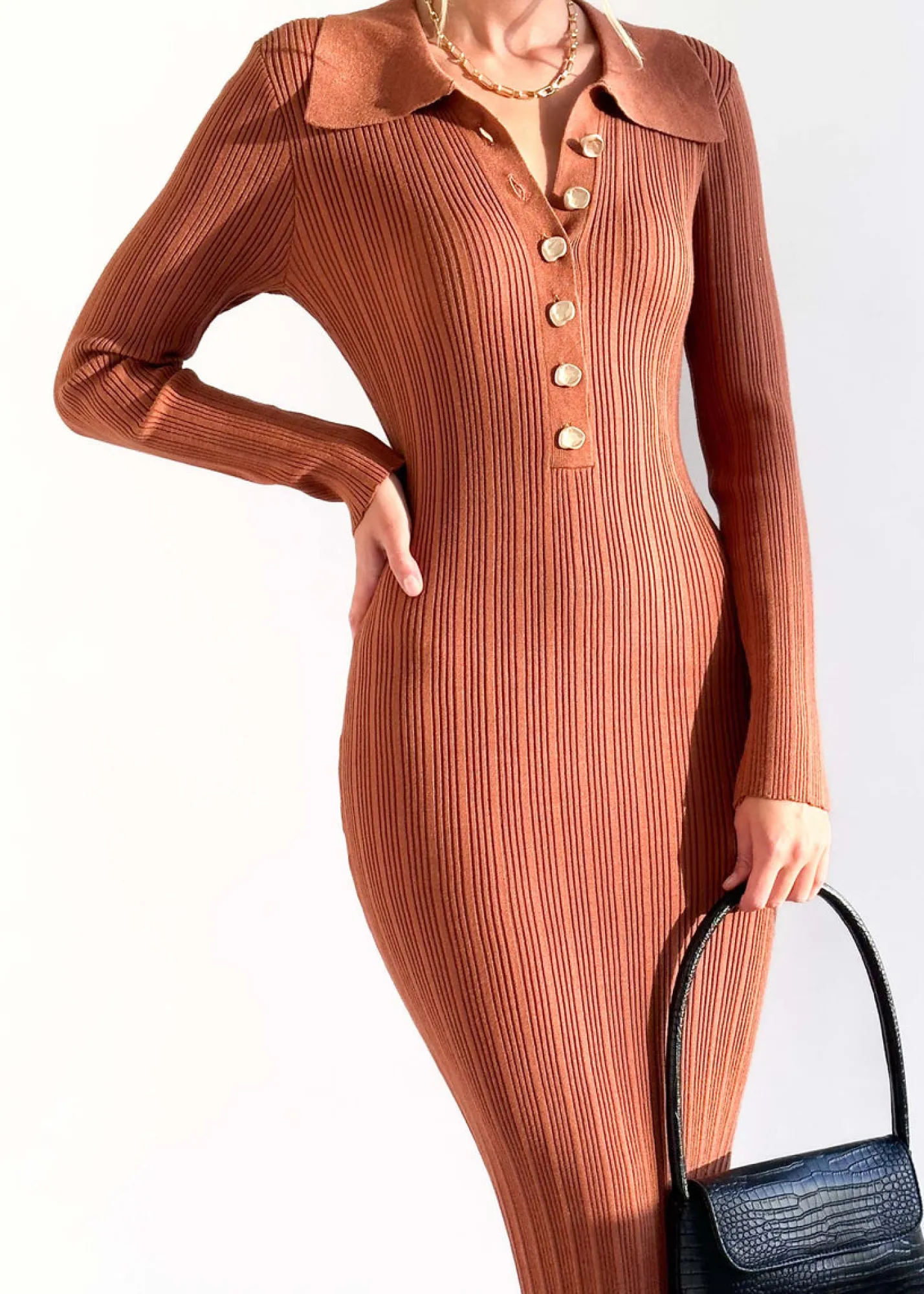 Women Gingham & Heels Knit Dresses>Linnie Knit Midi Dress