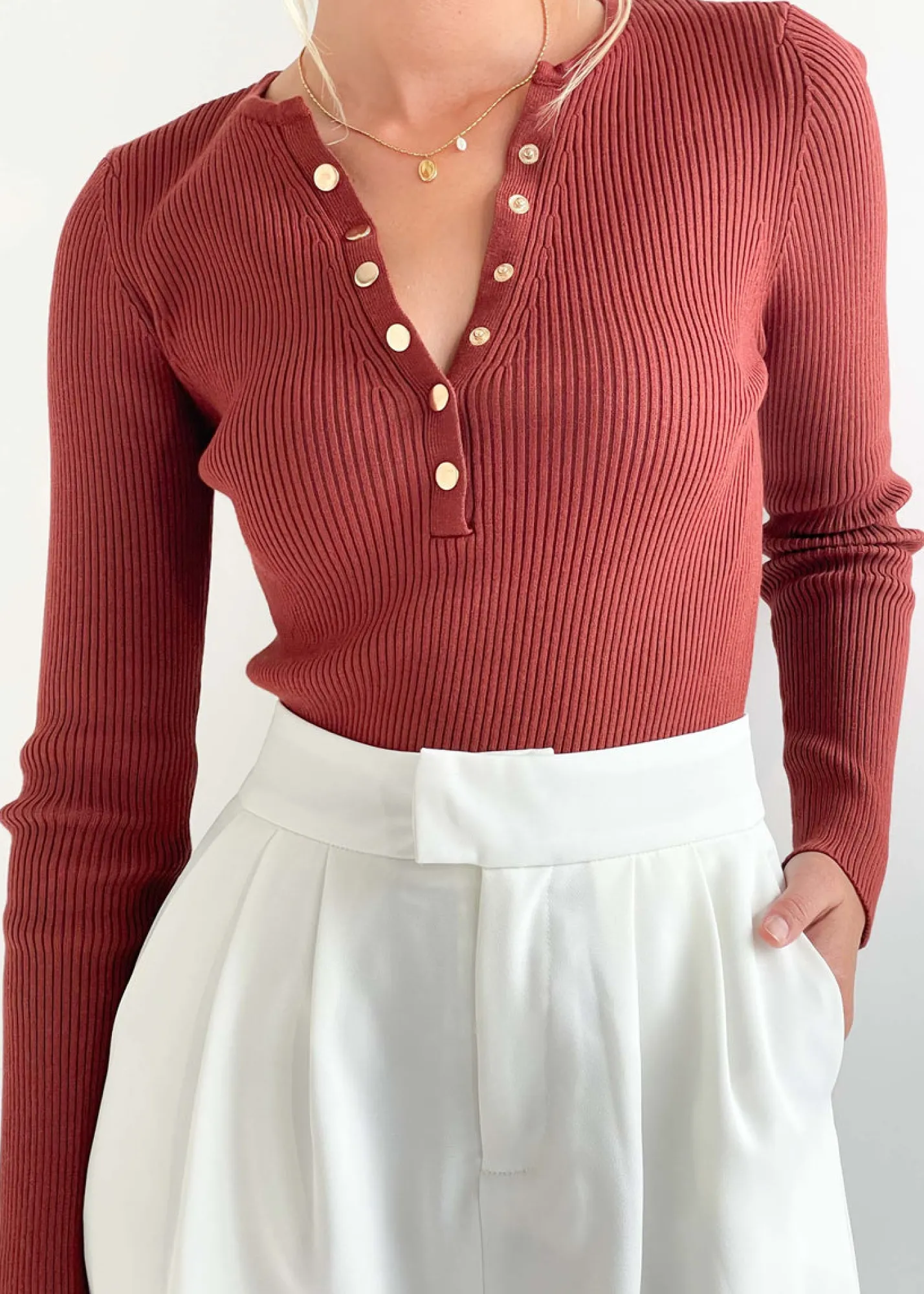 Women Gingham & Heels Knit Tops>Lommy Knit Top