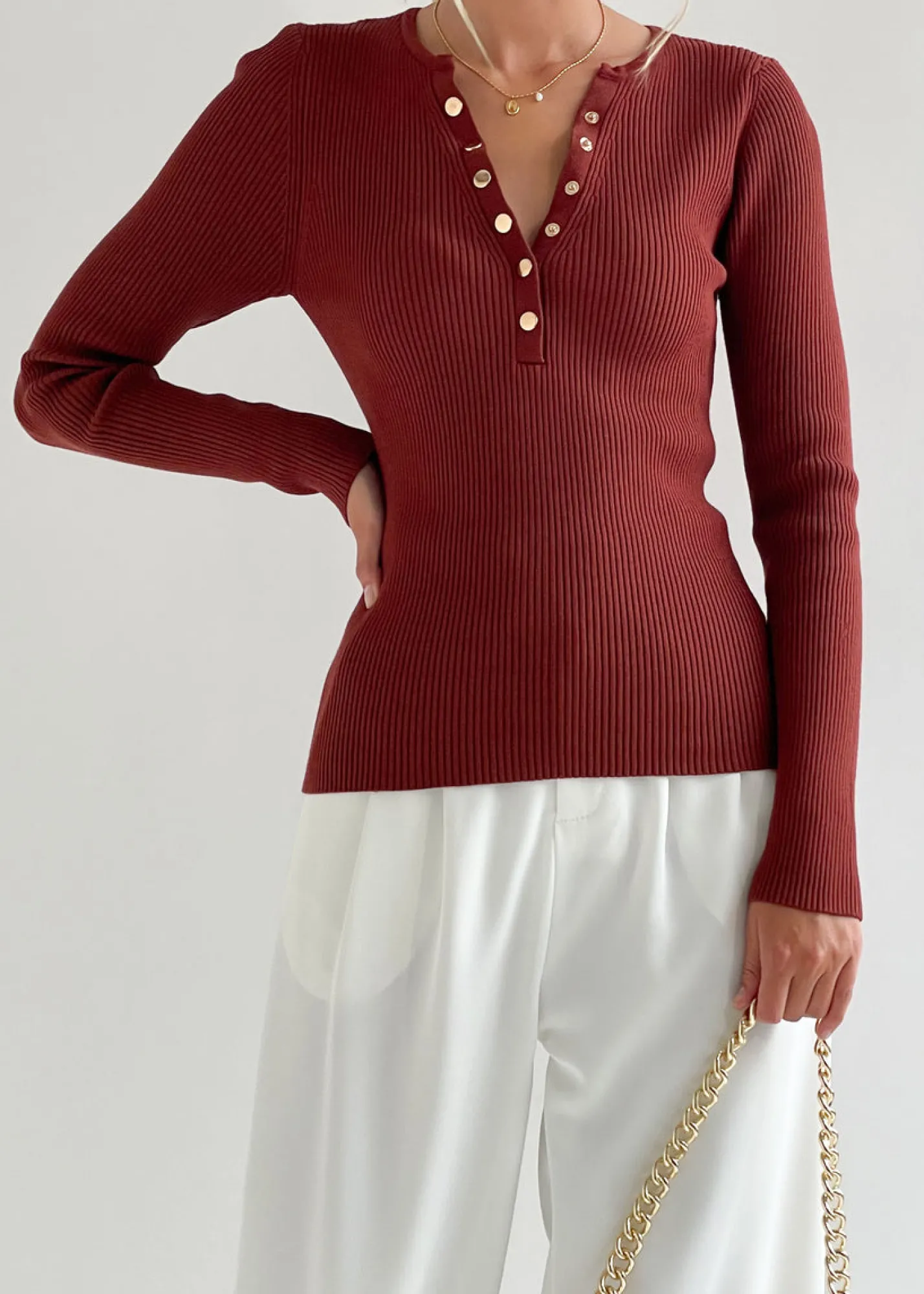 Women Gingham & Heels Knit Tops>Lommy Knit Top