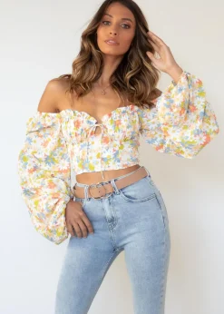 Women Gingham & Heels Crops>Love Nest Crop Blouse