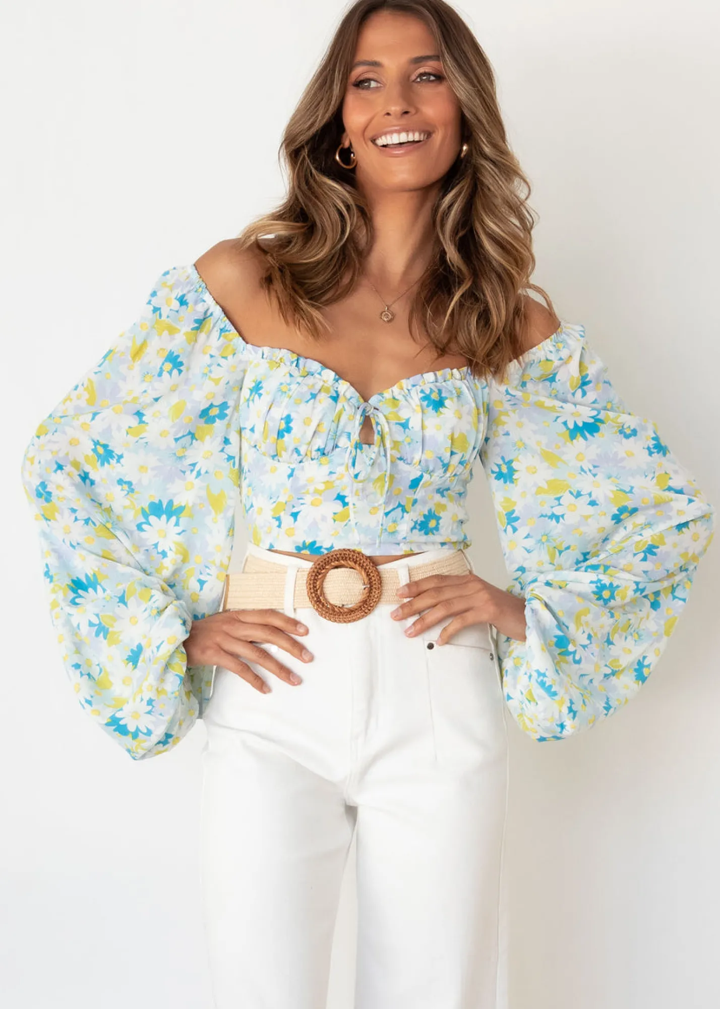 Women Gingham & Heels Crops>Love Nest Crop Blouse