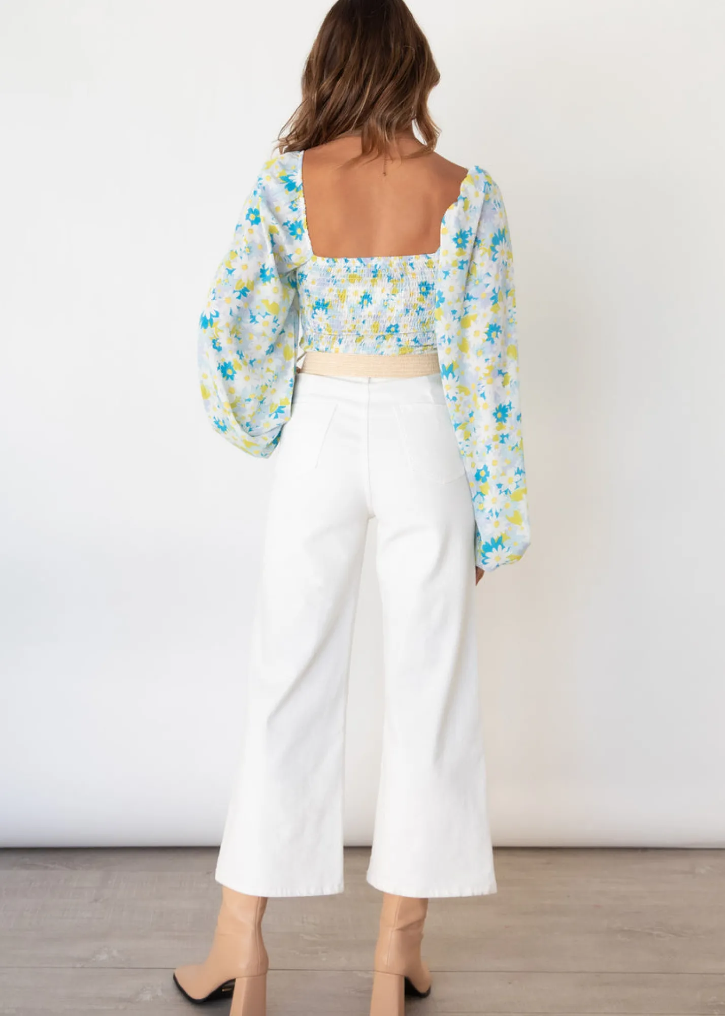 Women Gingham & Heels Crops>Love Nest Crop Blouse