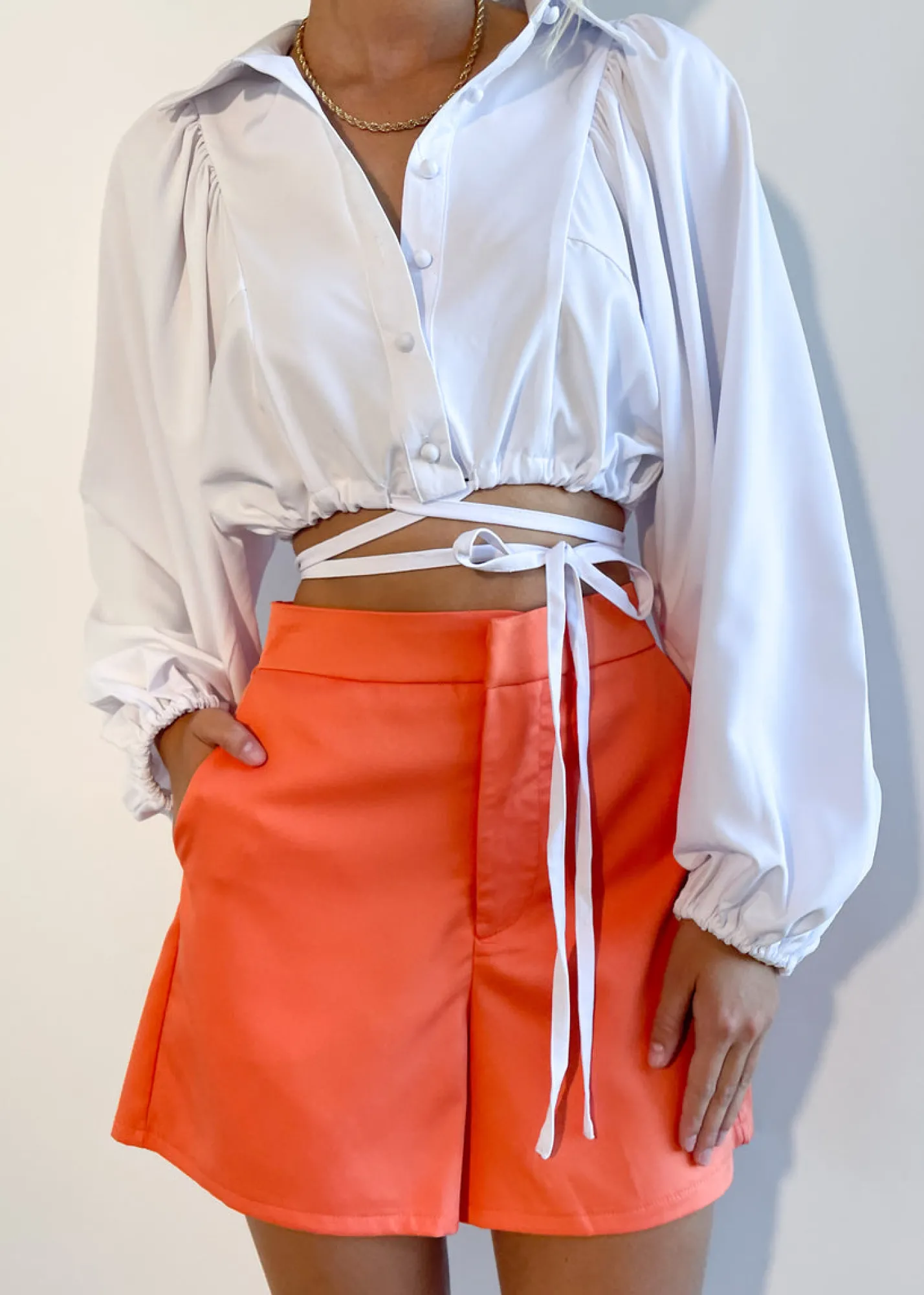 Women Gingham & Heels Blouses>Matildi Cropped Blouse