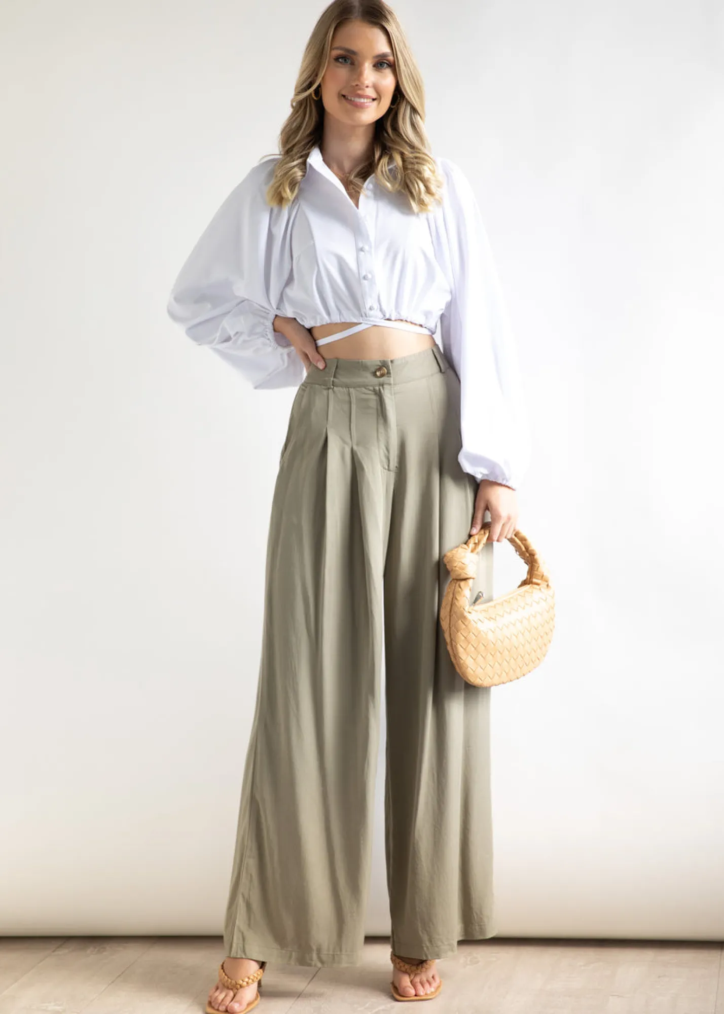 Women Gingham & Heels Blouses>Matildi Cropped Blouse