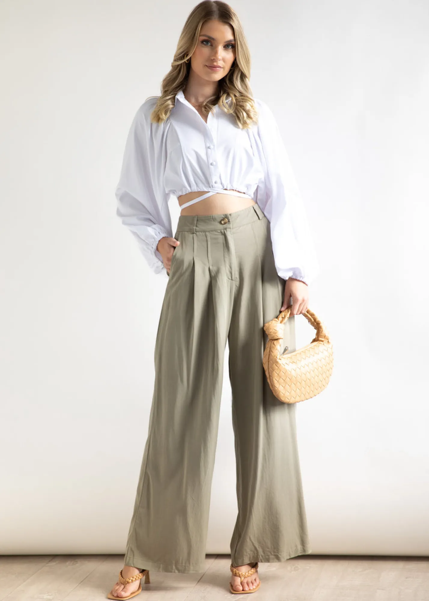 Women Gingham & Heels Blouses>Matildi Cropped Blouse
