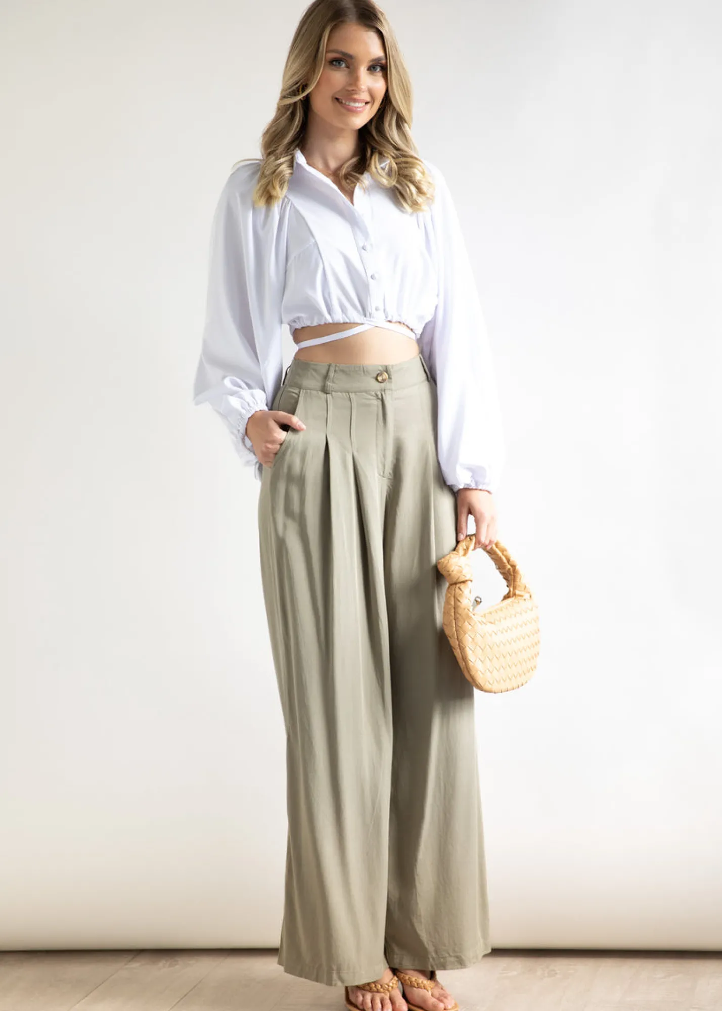Women Gingham & Heels Blouses>Matildi Cropped Blouse