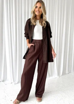 Women Gingham & Heels Pants>Meivi Linen Pants