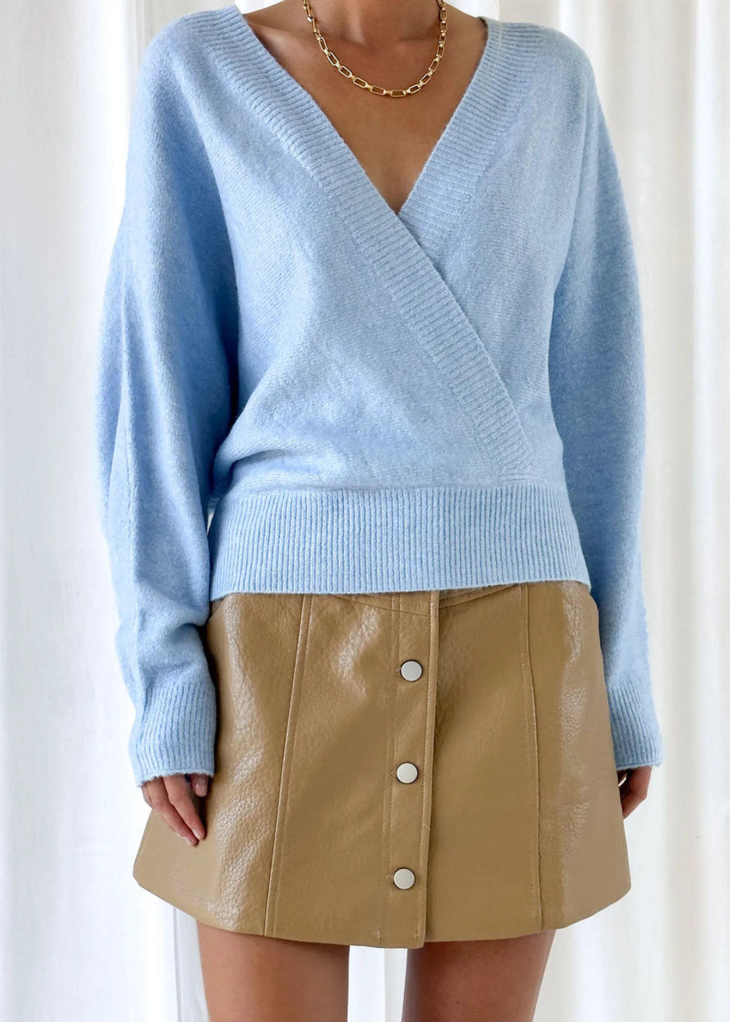 Women Gingham & Heels Sweaters>Mesha Crossover Sweater