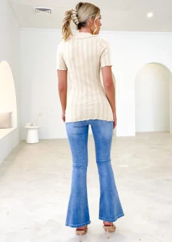 Women Gingham & Heels Basic Tops><noscript><img width=