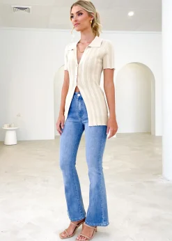 Women Gingham & Heels Knit Tops><noscript><img width=