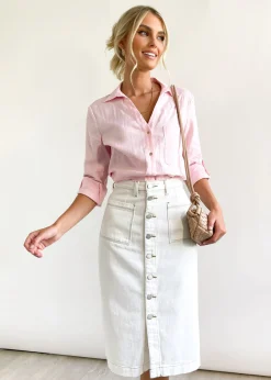 Women Gingham & Heels Shirts>Muscari Linen Shirt