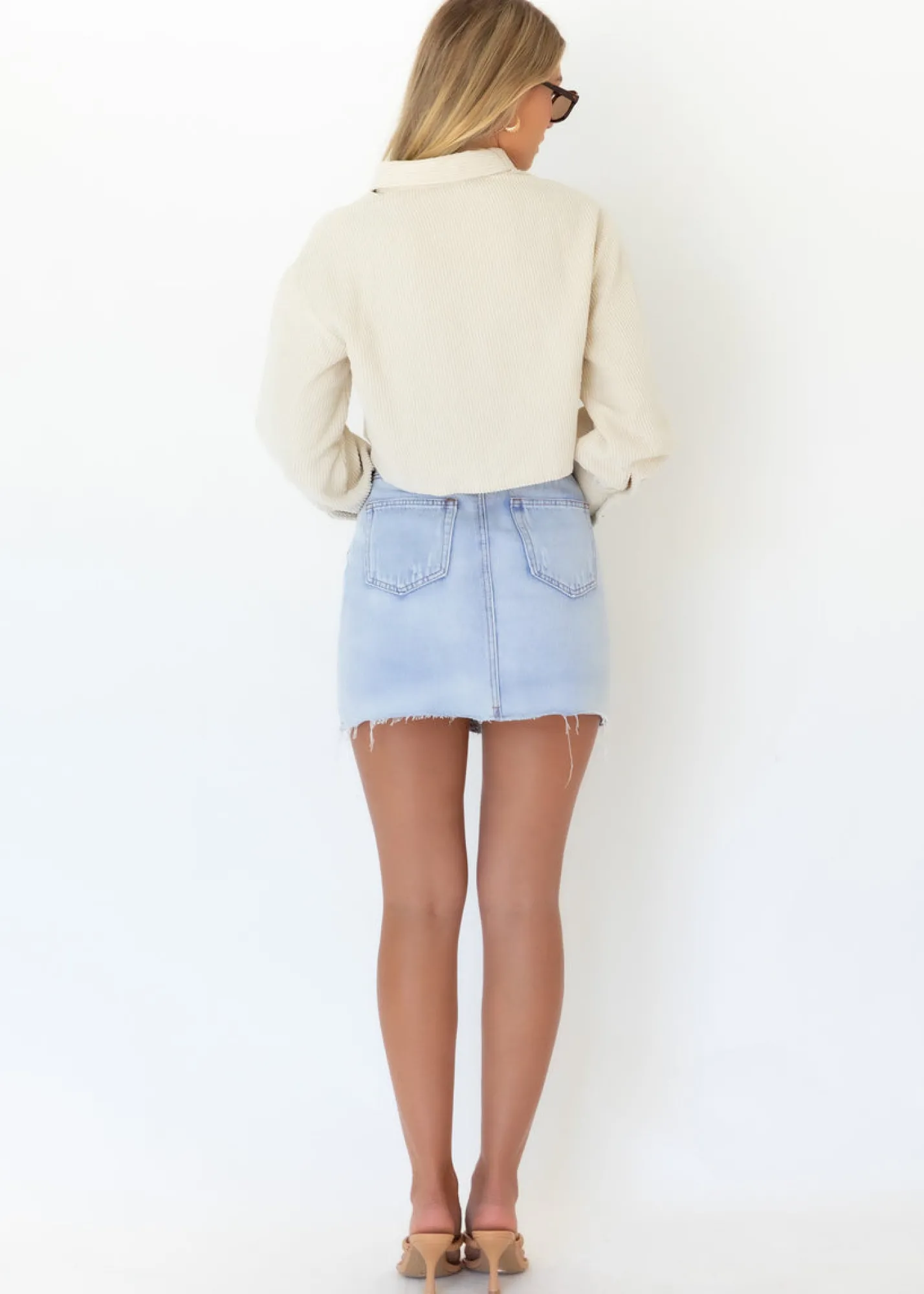Women Gingham & Heels Crops>Name Drop Cord Crop