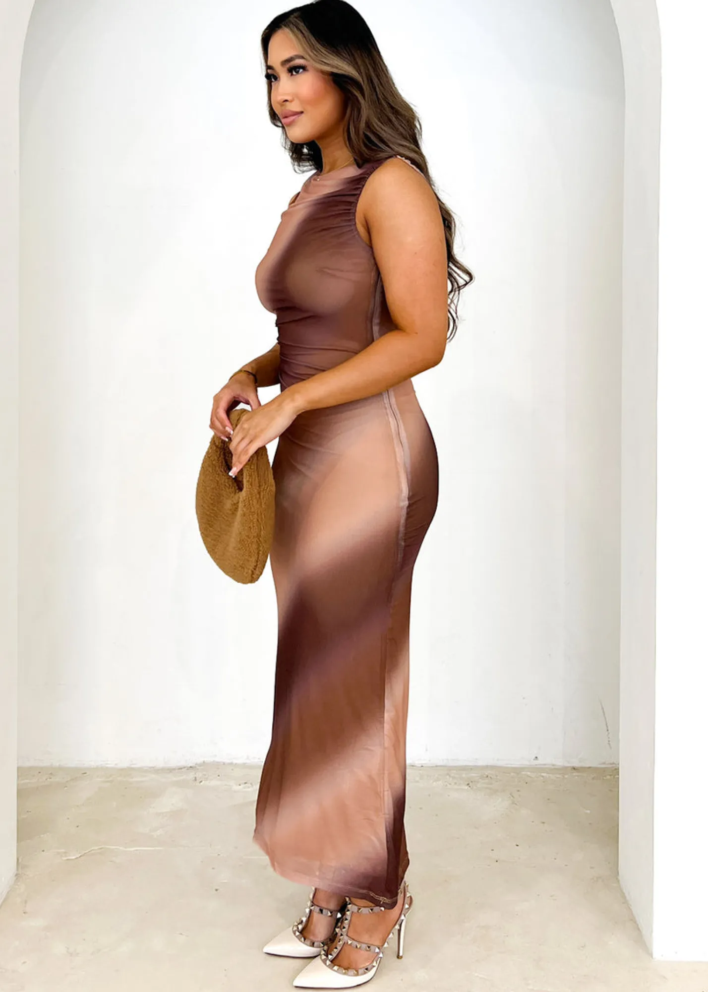 Women Gingham & Heels Midi>Nessa Mesh Midi Dress