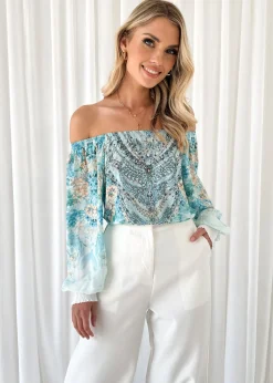 Women Gingham & Heels Blouses>Ohana Off Shoulder Blouse