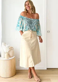Women Gingham & Heels Blouses>Ohana Off Shoulder Blouse