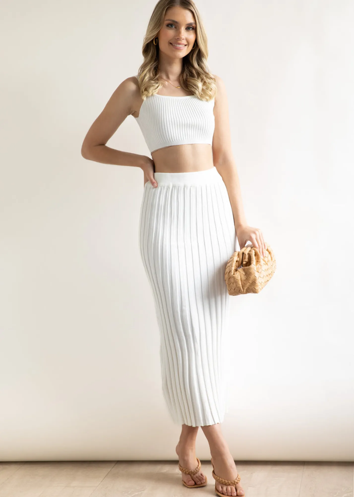Women Gingham & Heels Crops>Passia Knit Crop