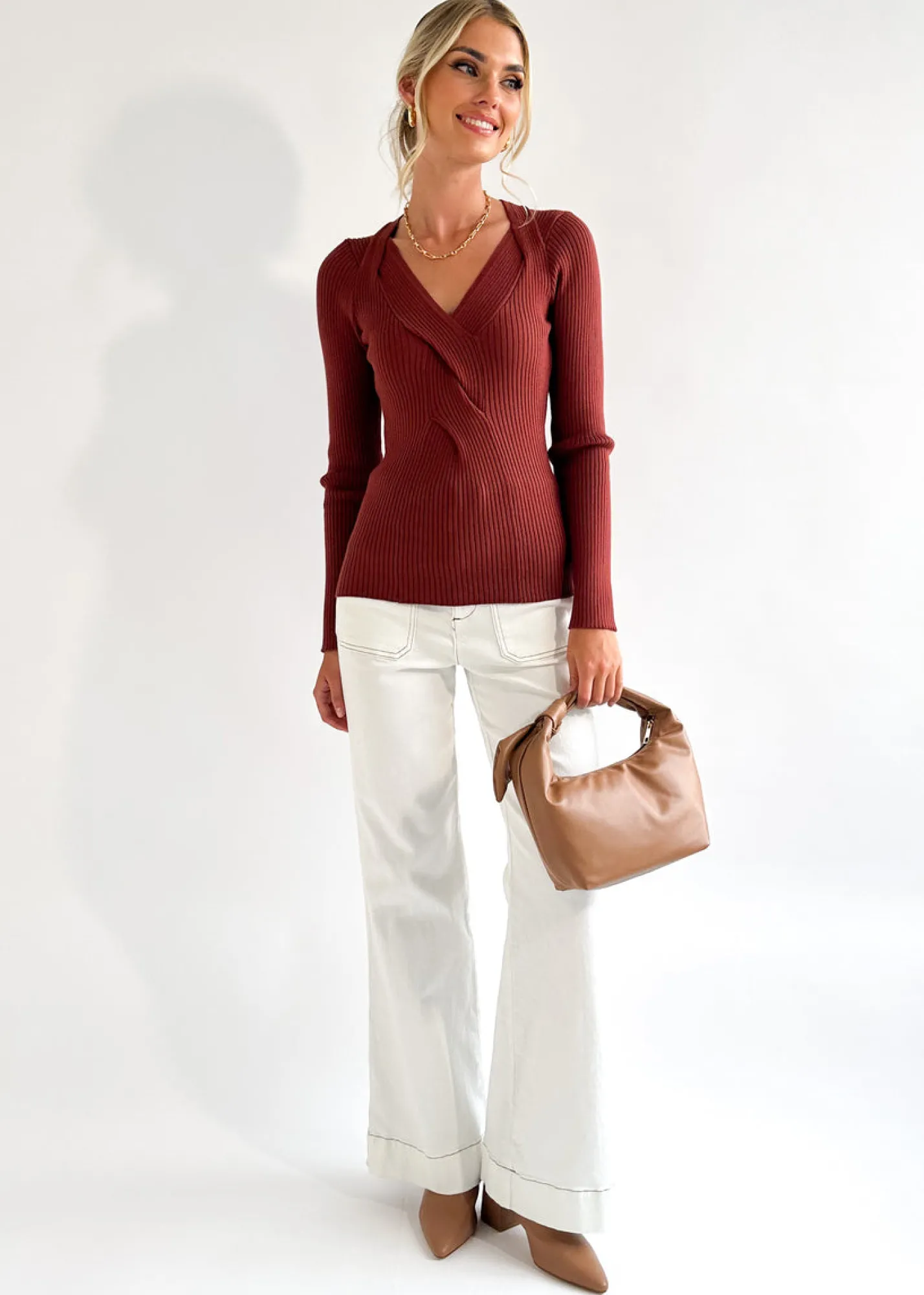 Women Gingham & Heels Knit Tops>Rayana Knit Top