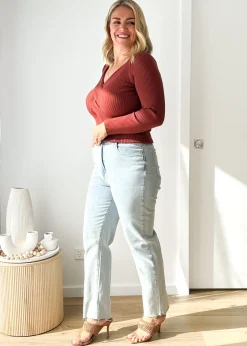 Women Gingham & Heels Knit Tops><noscript><img width=