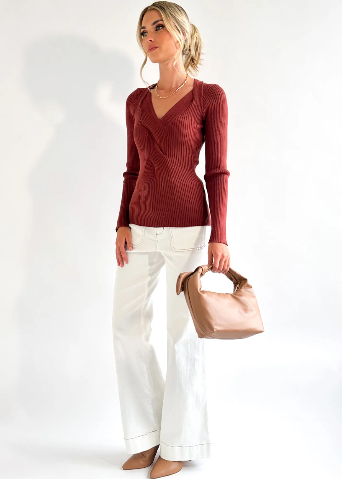 Women Gingham & Heels Knit Tops>Rayana Knit Top