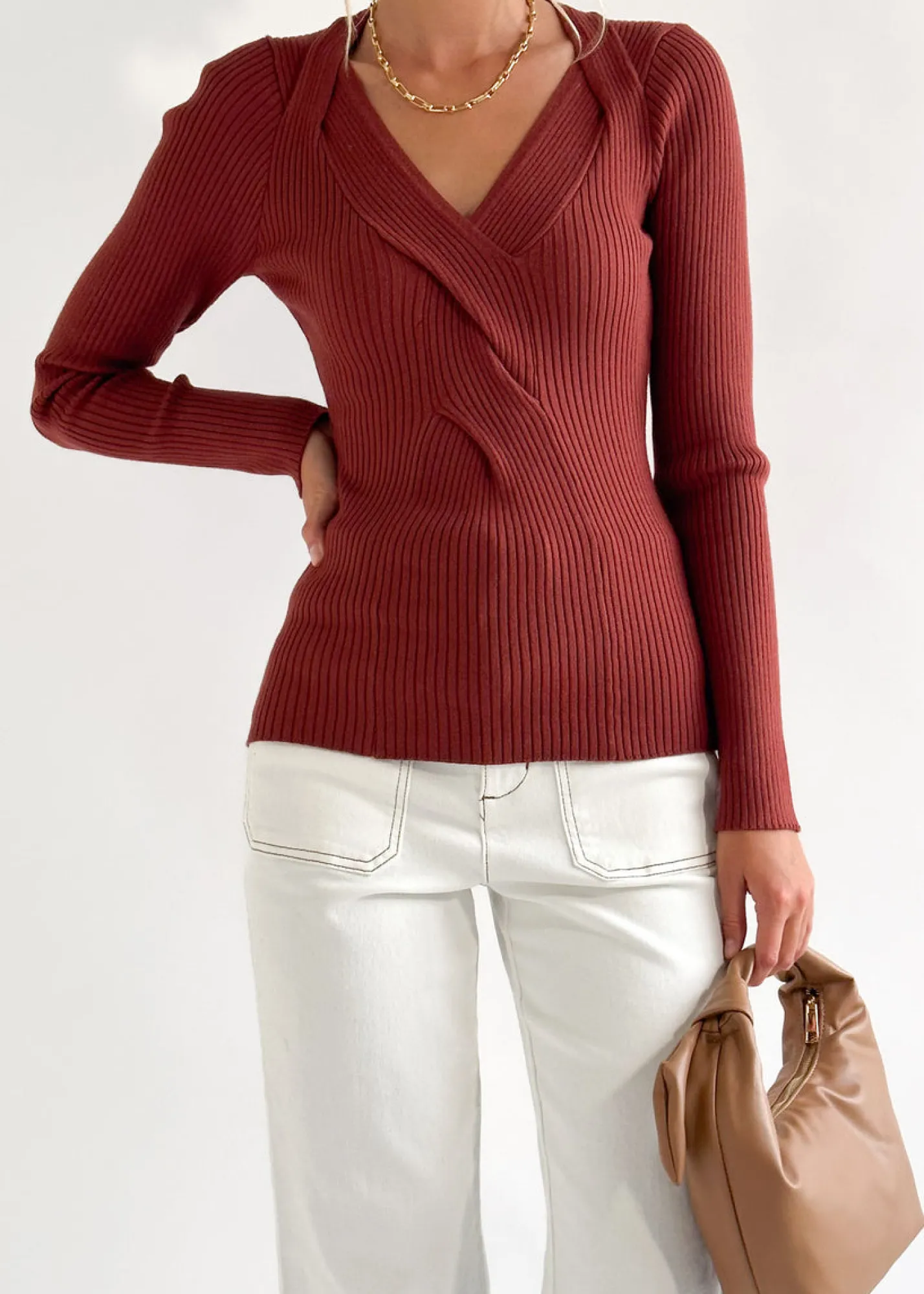 Women Gingham & Heels Basic Tops>Rayana Knit Top