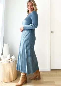 Women Gingham & Heels Knit Dresses><noscript><img width=