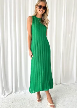 Women Gingham & Heels Knit Dresses>Rogena Knit Midi Dress