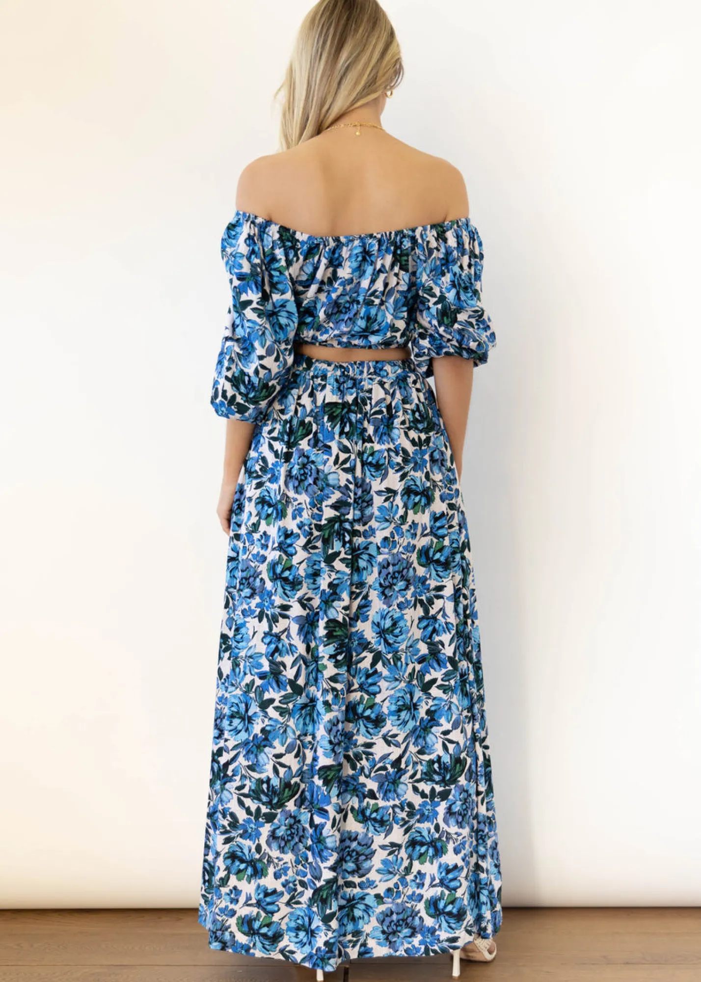 Women Gingham & Heels Sets>Rosiah Off Shoulder Crop