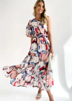 Women Gingham & Heels Maxi>Saidie One Shoulder Maxi Dress