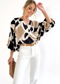 Women Gingham & Heels Blouses>Sammy Linen-Blend Blouse