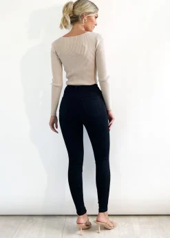 Women Gingham & Heels Jeans><noscript><img width=