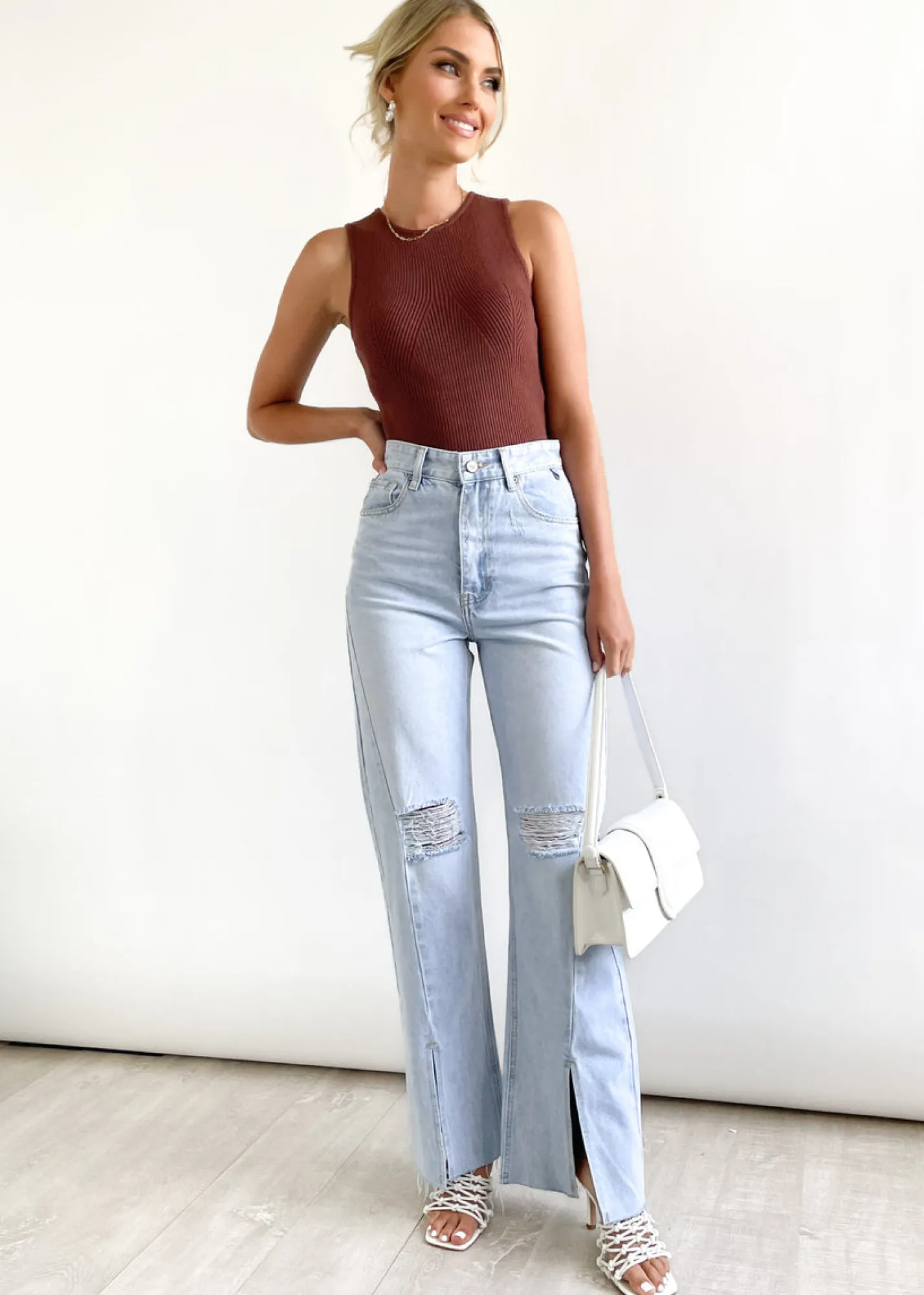 Women Gingham & Heels Jeans>Sarita Wide Leg Jeans