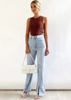 Women Gingham & Heels Jeans><noscript><img width=