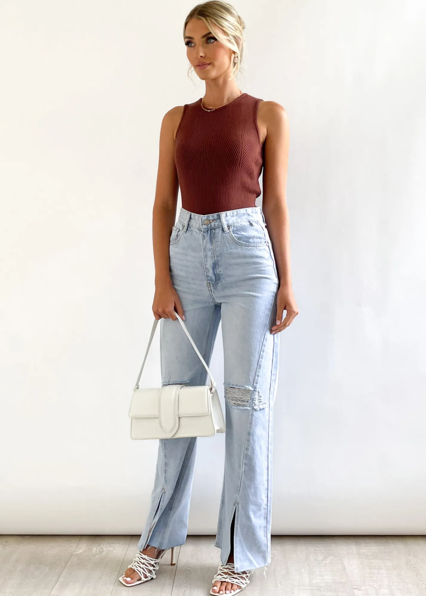 Women Gingham & Heels Jeans>Sarita Wide Leg Jeans